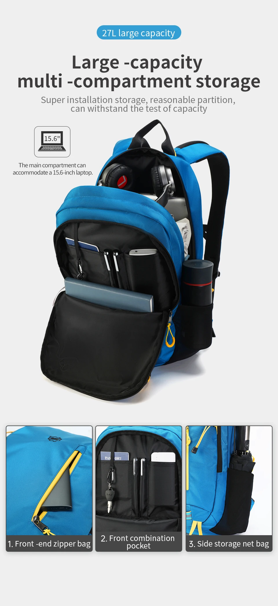 Tigernu Sport Rucksäcke Für Männer 15,6 zoll Laptop Rucksack Casual Rucksack Männer Reisetasche Outdoor Rucksack Wasserdichte Tasche Rucksack – Detail 9