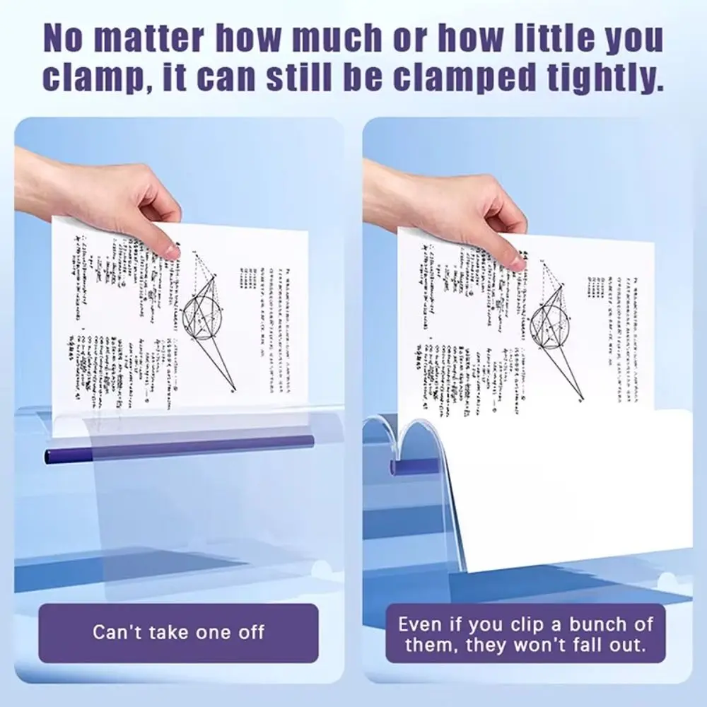 

10PCS/Set Gradient Morandi Color A4 File Folder Waterproof Transparent Test Paper Storage Clip Draw Rod Office File Organizer