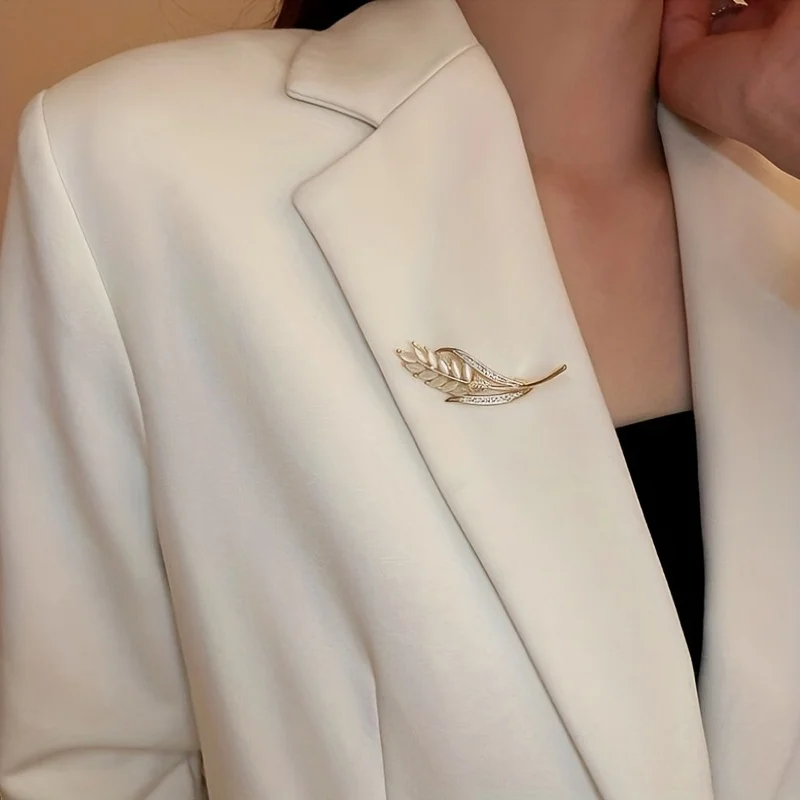 1pc Elegant Wheat Crystal Brooch - Perfect Suit Coat Pin and Accessory Jewelry view 6