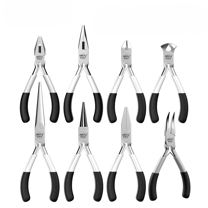Mini 5-Inch Toothless Flat Mouth Wire Binding Pliers Set - Extended Needle Oblique Mouth Design for Precision Crafting And DIY P