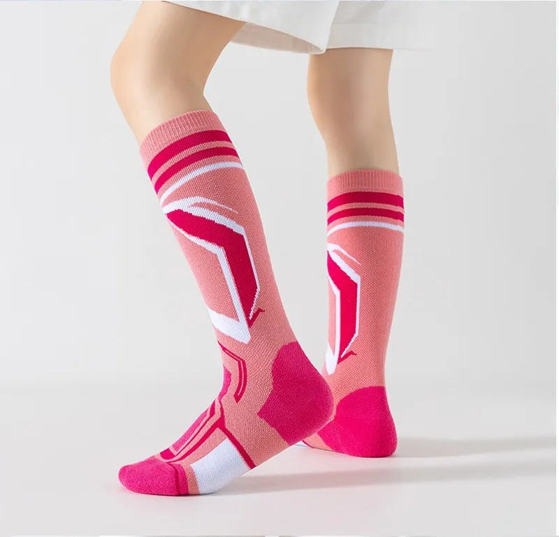 Kids Ski Socks Thick Terry Warm Winter Knee High Socks Boys Girls Snowboarding Hiking Outdoor Long Socks