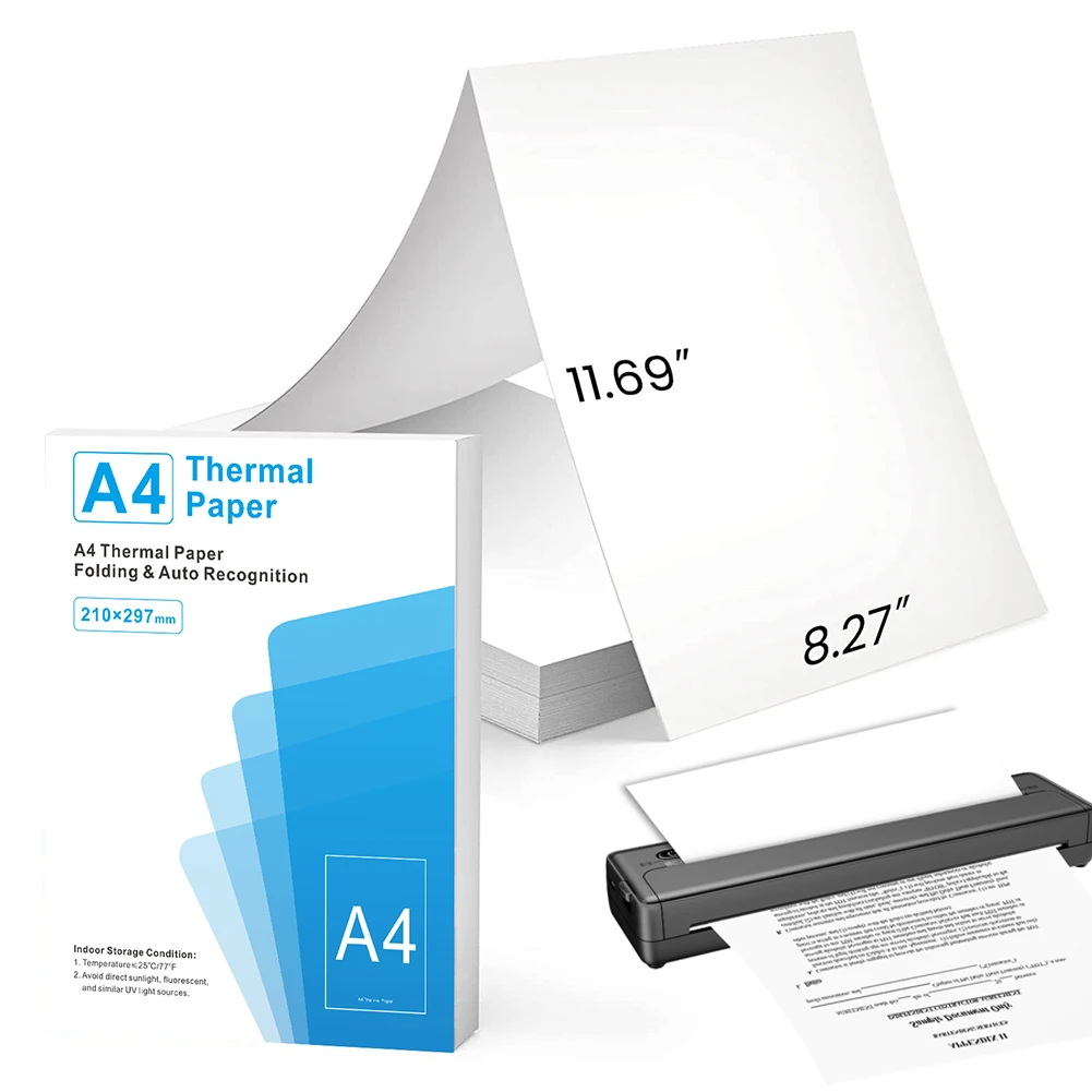 100/200 Sheets A4 Thermal Paper Folding Continuous Printing Paper Auto Recognition Multipurpose Printing Paper