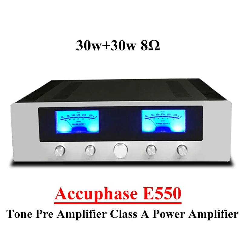 

30w*2 Replica Accuphase E550 Class A Power Amplifier with Tone Preamplifier High Power RCA XLR Vu Meter HIFI Audio Amplifier