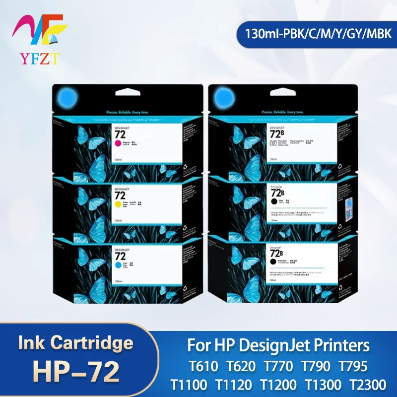 

Оригинальный новый картридж HP 72 72B HP72 для принтера HP Designjet T610 T620 T770 T790 T795 T1100 T1120 T1200 T1300 T2300