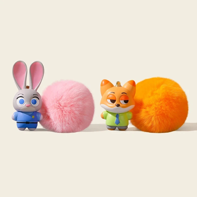 Zootopia أرنب ضابط الشرطة جودي كرة صوفية دمية حقيبة قلادة على ظهره شماعات المفاتيح هدية عيد الميلاد