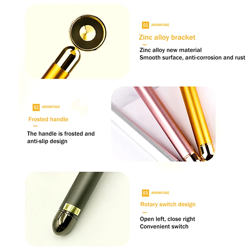 天然石ローズゴールド電動ローラーオリジナルアメジストクォーツ翡翠大周波数アイマッサージフェイスケアネックデトックス美容ツール