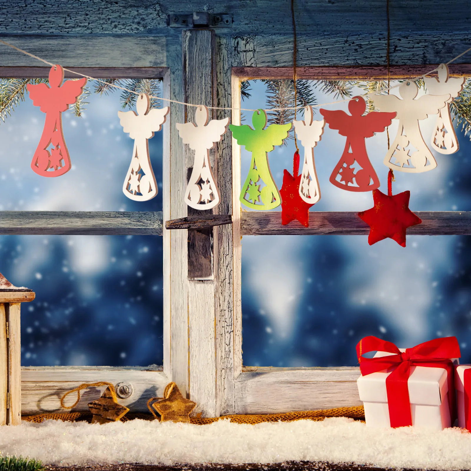 

30Pcs Angel Shape Wooden Cutouts DIY Wood Slices Unique Smooth Surface Craft Supplies for Festive Decoration Angel Wooden Slices