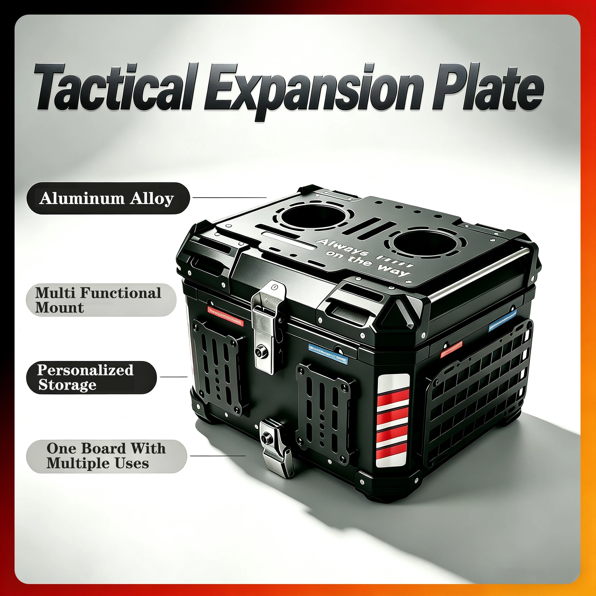Motorcycle Molle Panel Trunk Top Case Tactical Panel Modular Organizer Storage Universal Tail Box Side Expand Panel