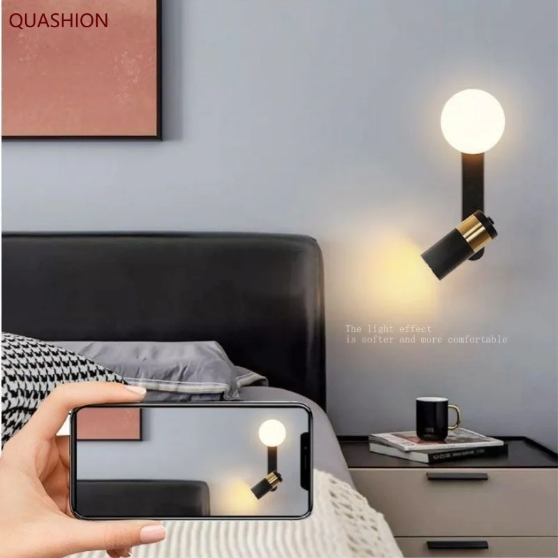 

Modern LED Wall Lamp Bedroom Study Bed Reading Wall Light Rotating Creative Wall Lamp Living Room Hotel Corridor Wall Light