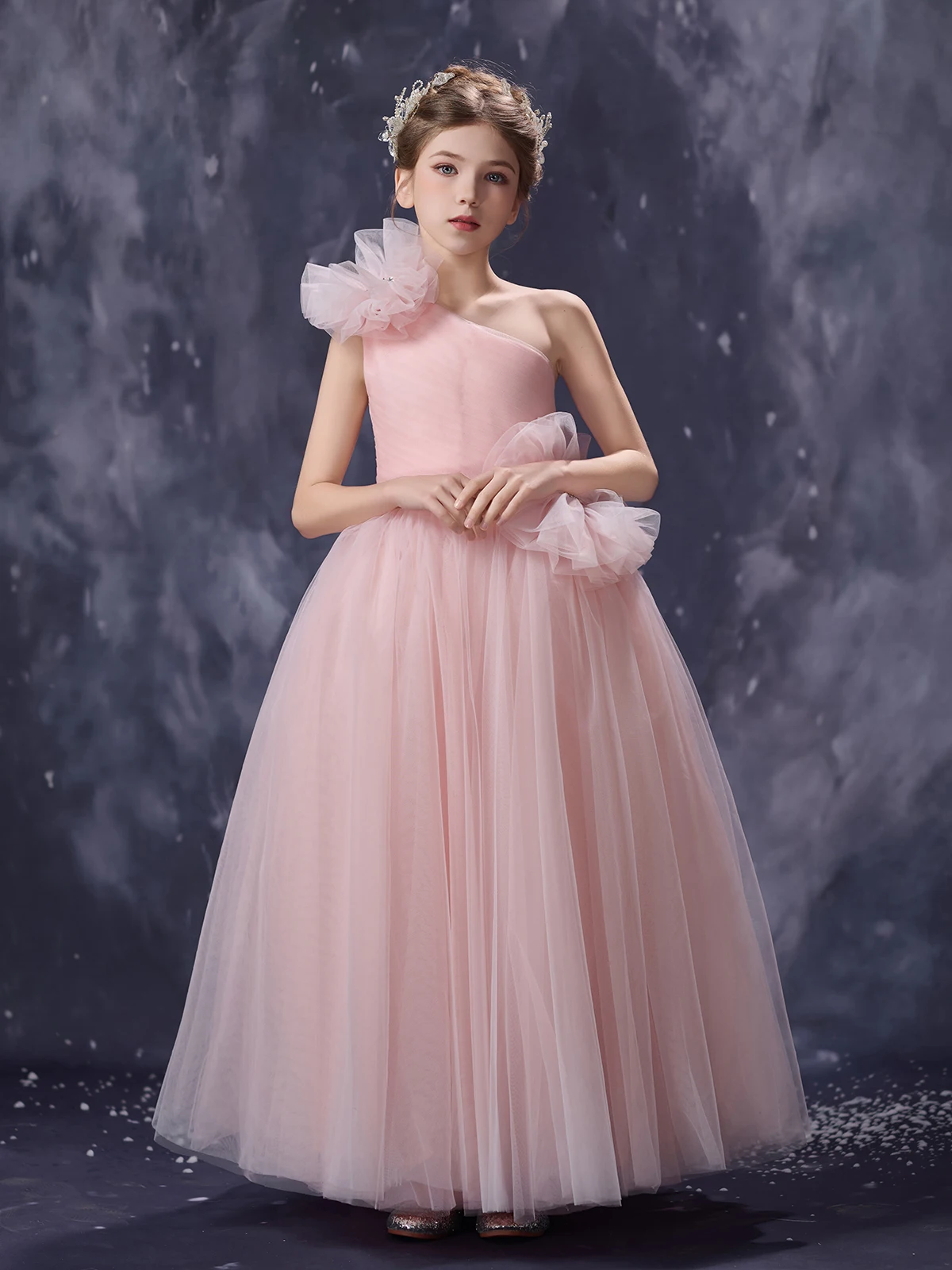 

Girls' Piano Performance Dress Light Luxury High-end Western-style 10-year-old Violin Performance Dress Long Princess Dress