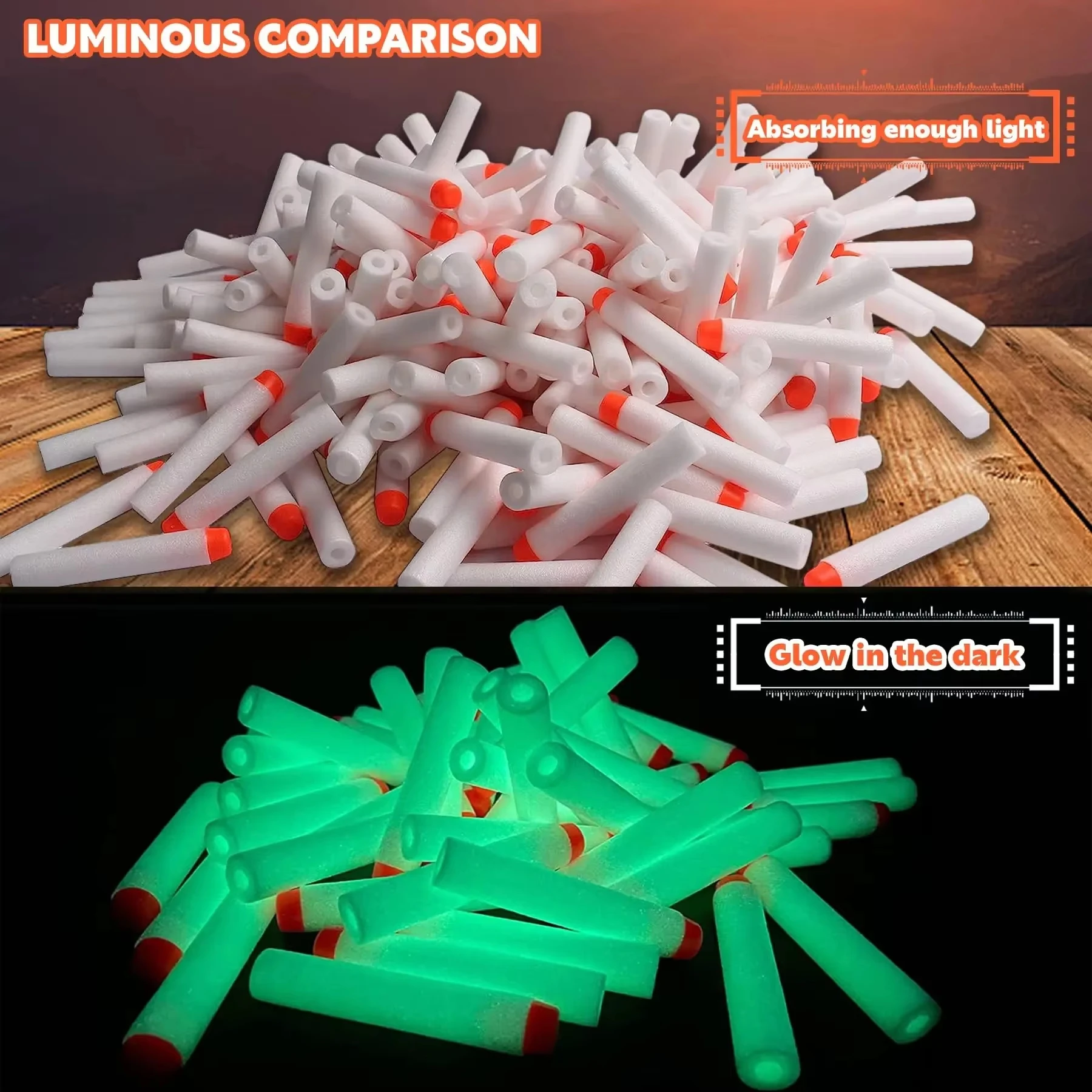 ลูกดอกแบบสุ่ม 400 ลูกสำหรับเครื่องยิงนิรภัย NERF N-Strike รวมหัวกระสุนรุ่นต่างๆ 5 แบบและสีสันสดใส