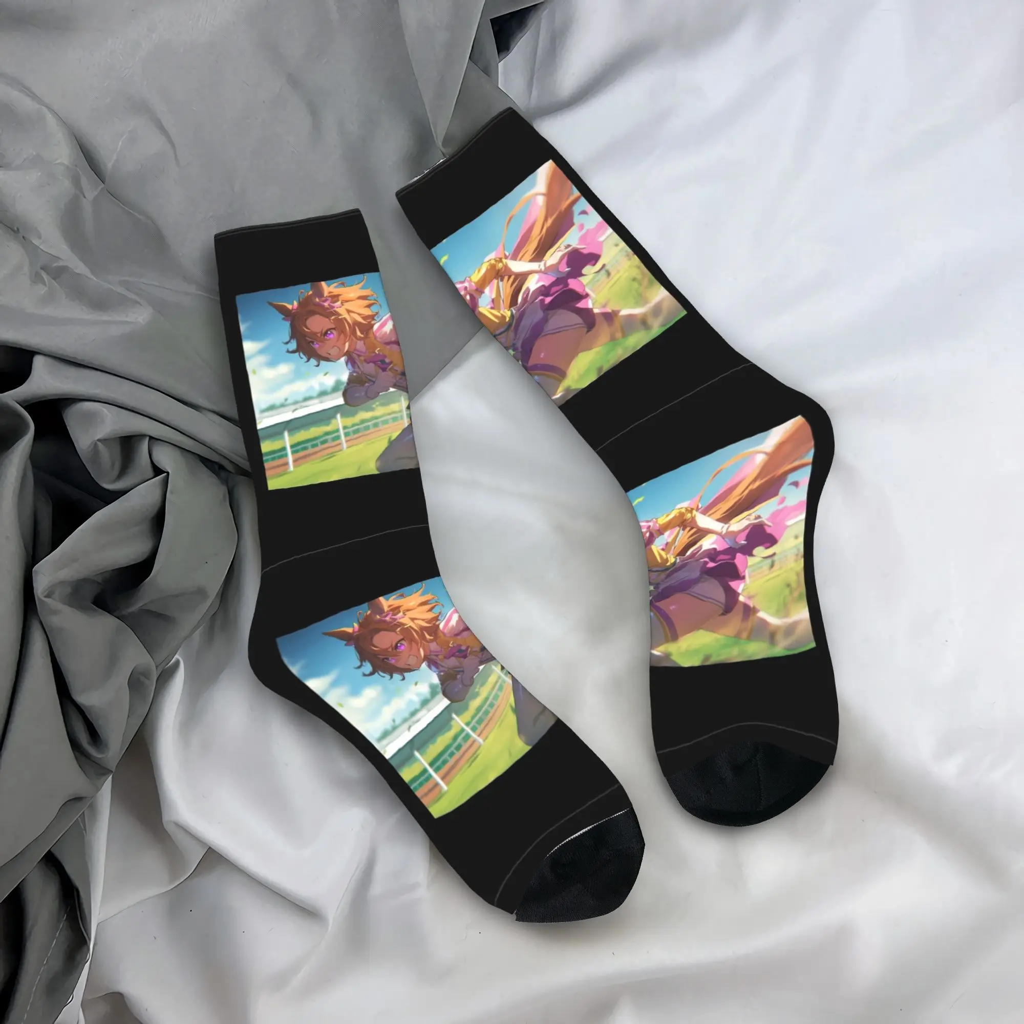 

Unisex Men Socks Uma Musume Stockings Autumn Elegant Warm Soft Socks Design Running Sports Non-Slip Socks