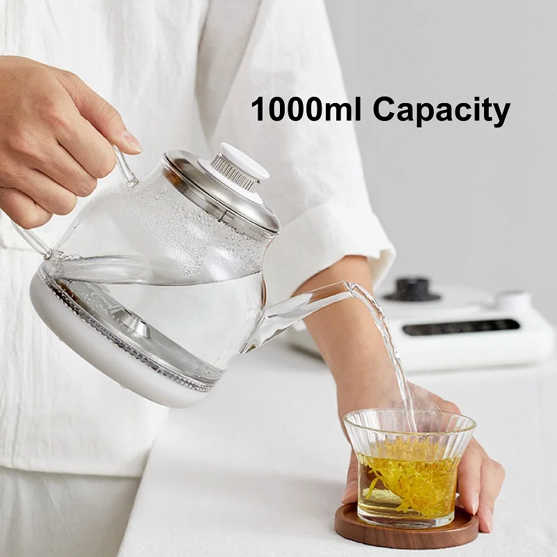 1350W Electric Kettle Office Fully automatic bottom kettle Glass Temperature Control Tea Brewing Machine Auto Keep Warm 1000ml