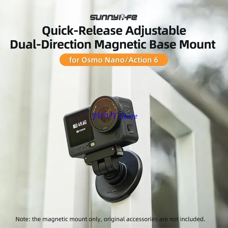 573A Haltbarkeit Magnetfuß Schnellwechseladapter für Action 6-Kameras Halterung Einfache Installation 180-Grad-Neigung für – Detail 4