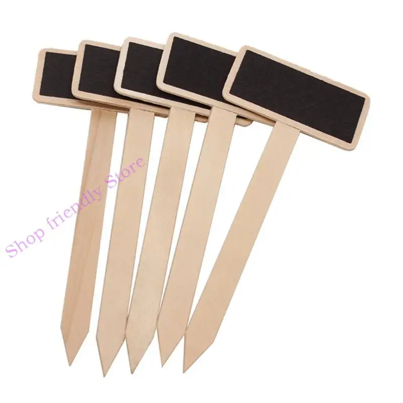 

594A 20Pcs T-Type Garden Markers Label Message Blackboard Garden Decoration Tool Plant Labels Mini Chalkboard Signs Set