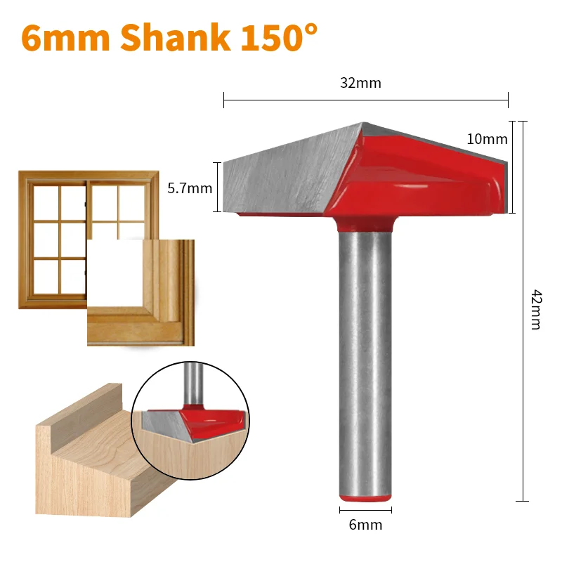 YUSUN  3D V Type Slotting Cutter Bit Router Bit CNC Solid Carbide Cutters Woodworking Milling Cutter For Wood Bit Face Mill