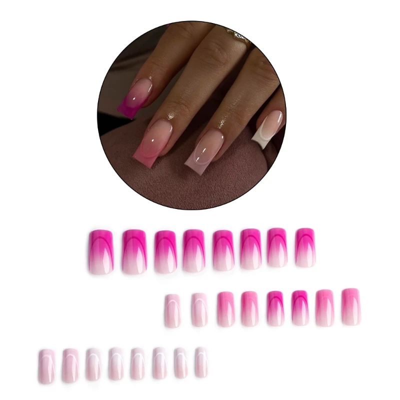 24Pieces Fake Nails Reusable On Nails Press on Full Cover False Tips Dropship