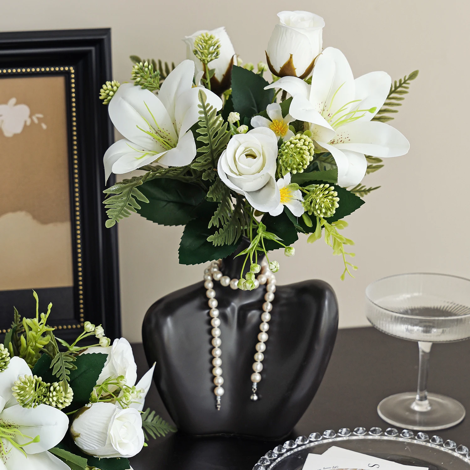 Seiden-Kunstblumen Bestseller Orchidee Hochzeits-Brautstrauß Heim Zimmer Außenbereich Garten Wand Festival DIY Geschenkbox Dekoration Günstig – Detail 3