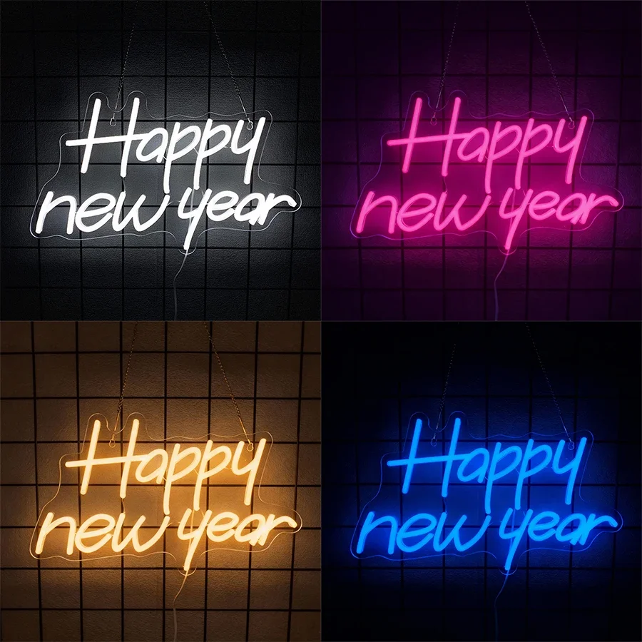 

Подходит для баров, пещеры человека, клубов, новогодних вечеринок, выставки в спальне, икона с буквами, светодиодная неоновая вывеска с Новым годом, декор магазина
