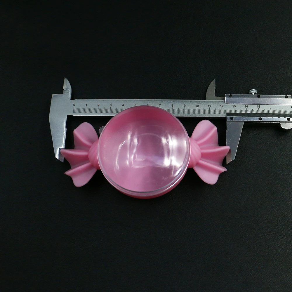 صناديق تغليف المجوهرات البلاستيكية على شكل حلوى أدوات تخزين الخرز الدائري الوردي 1 قطعة/الحزمة لتنظيم حافظة يدوية للفتيات اللطيفات