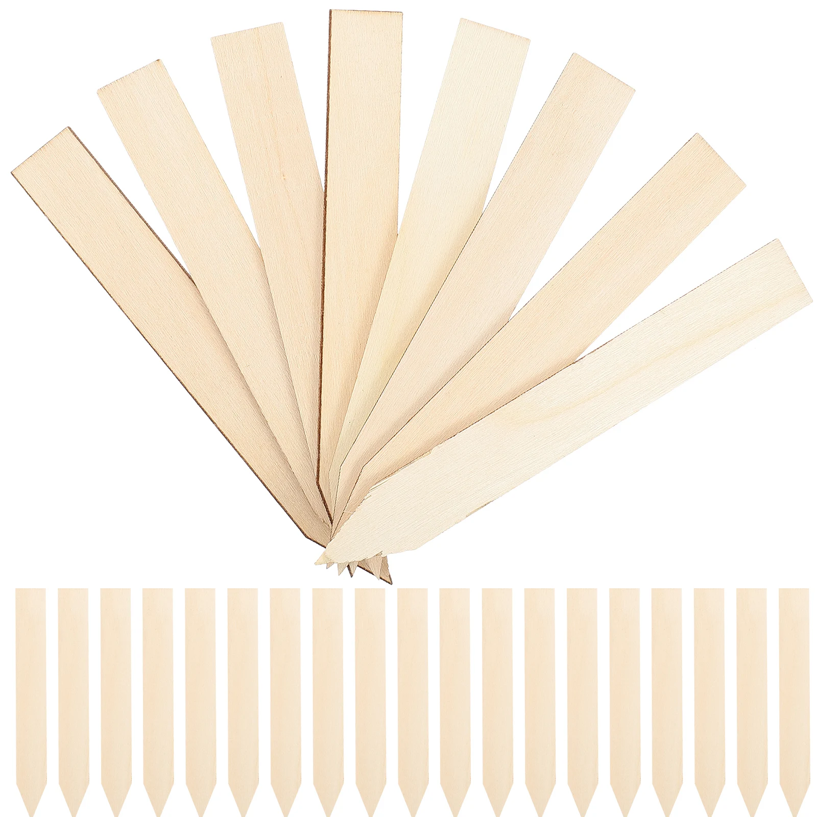 

50pcs Wooden Plant Labels Garden Markers Easy Insert Reusable Waterproof for Flower Pots Greenhouses Rockery Nursery Gardens