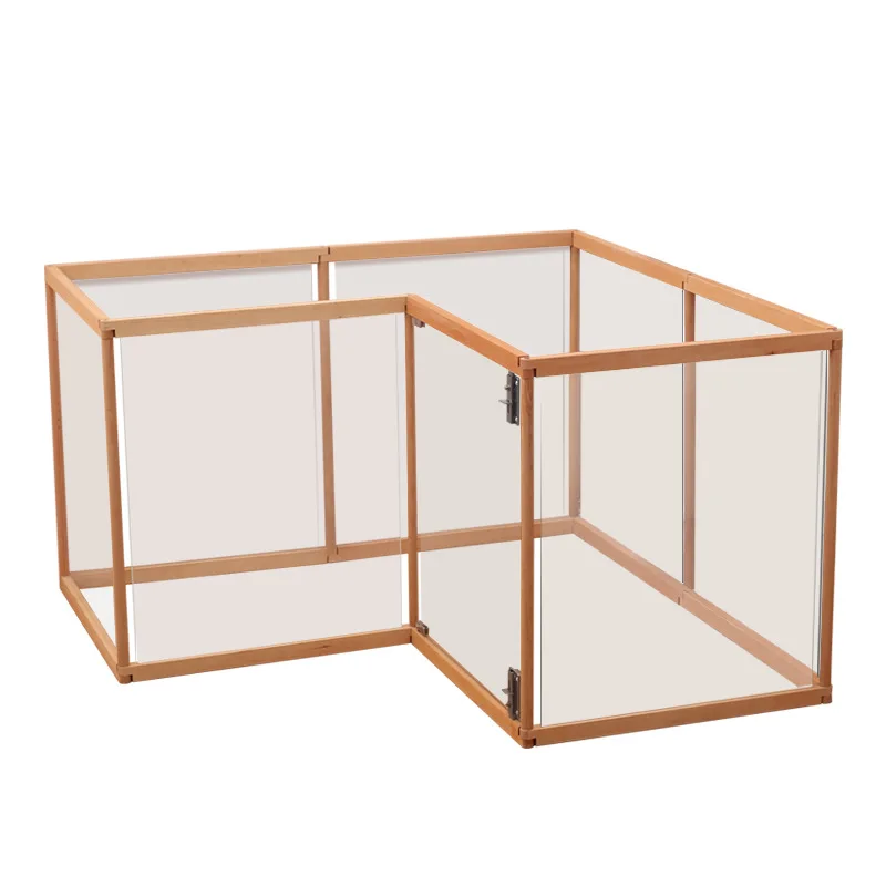 

Dog fence for household use, indoor solid wood transparent free combination, floor-to-ceiling guardrail