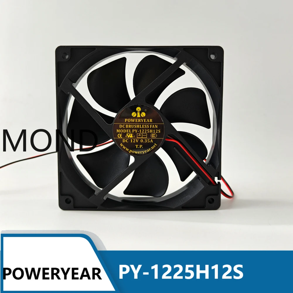 

POWERYEAR PY-1225H12S DC12V 0.35A 12CM 12025 Cooling Fan 2-wire
