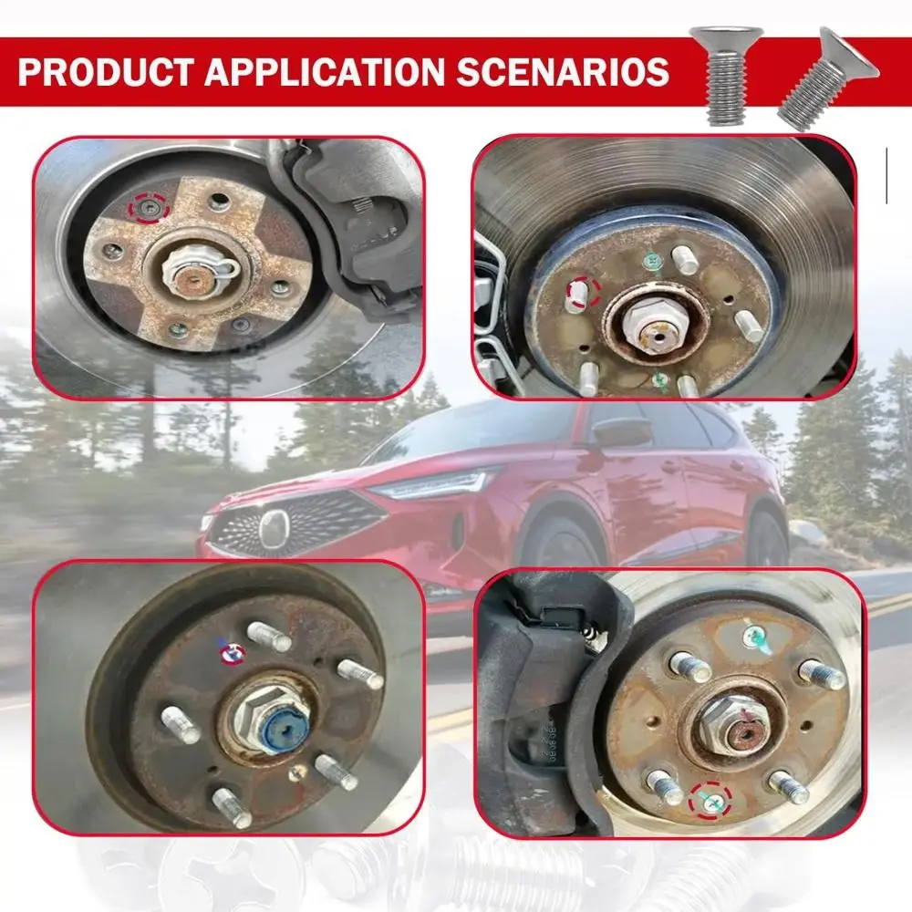 Durable M6*14 Brake Rotor Screw 304 Stainless Steel Hex Flange Head Rotor Mounting Screw Car Accessories