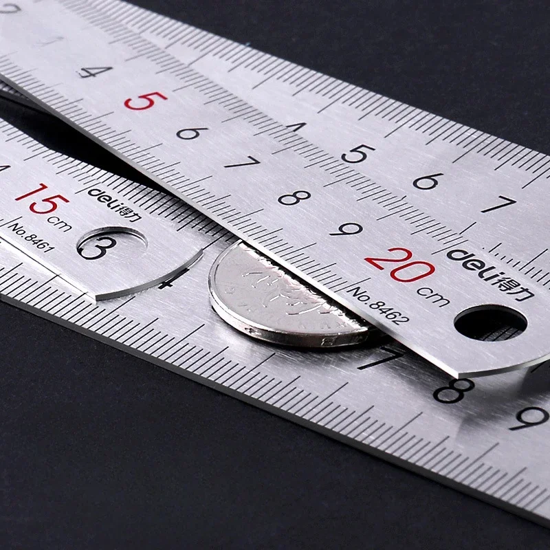 Stationery for School 15-50cm Stainless Steel Metal Ruler, Office Drawing, School Supplies Stationery Ruler, School Stationery