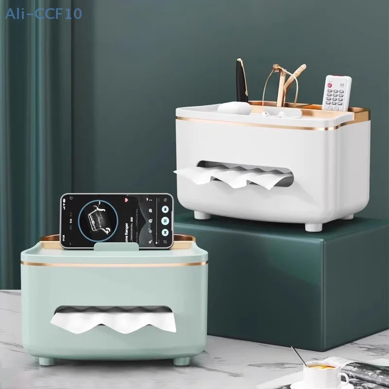 Tissue Box Holder With Spring Desktop Wall-mounted Tissue Box Cover Paper Towel Dispenser Paper Extraction Dispenser For Car