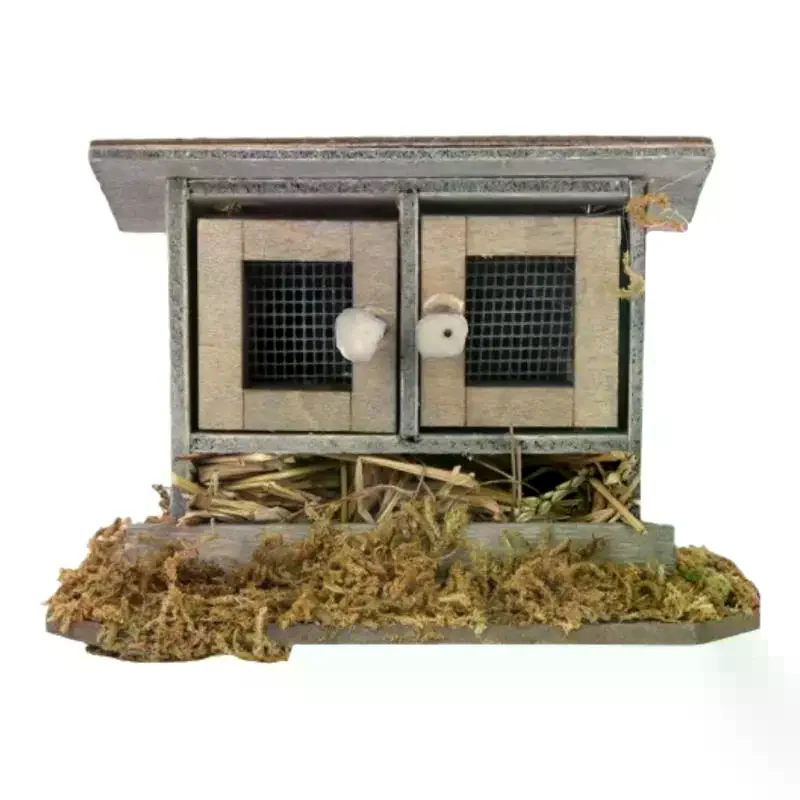 

1Pcs Mini Chicken Coop Toy 1/12 Miniatures Dollhouse Wooden Simulation Chicken Coop Decoration For Doll Accessories