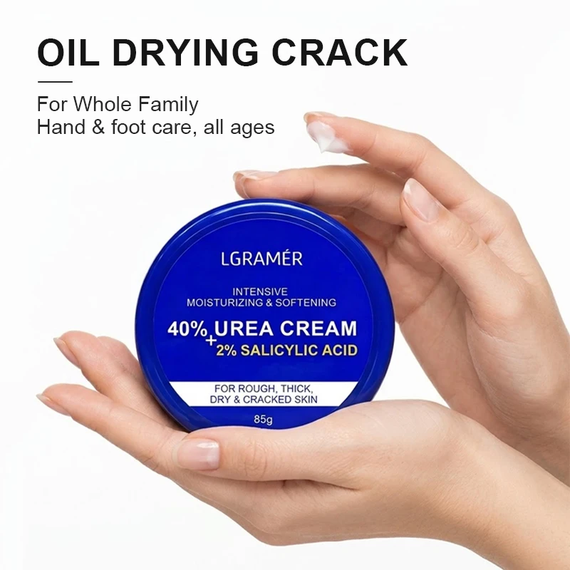 Crema para Pies con 40% de Urea + 2% de Ácido Salicílico, Crema Hidratante Intensiva para el Cuidado de las Manos, Crema Reparadora para Talones Agrietados y Crema para Manos