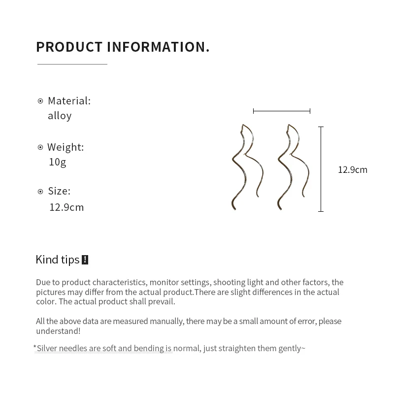 Gold Plating Wave Long Fringe Square Geometric Ear Lines for Women Flowers Butterfly Water Drop Star Temperament Dangle Earrings image 6