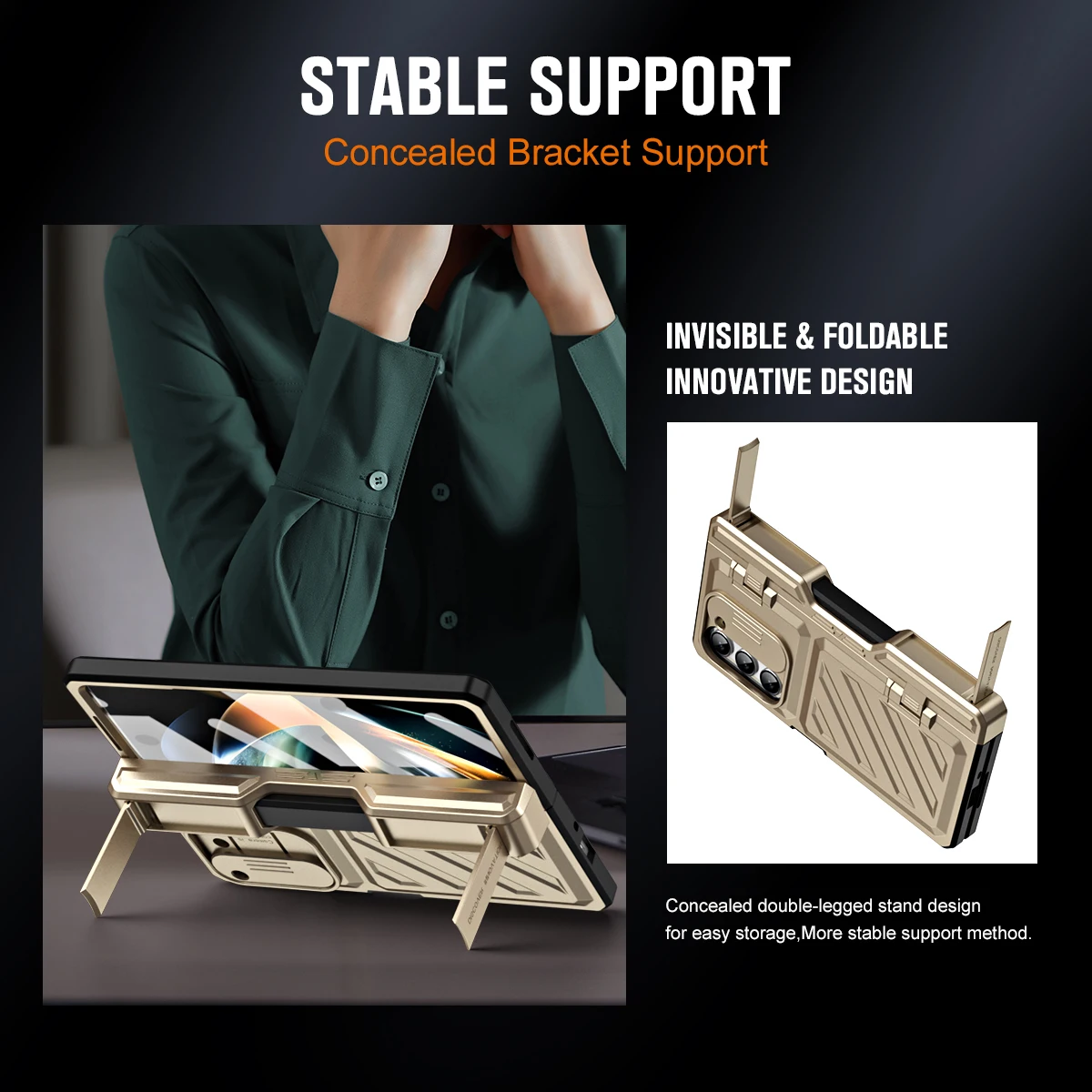 Transformer Design Heavy Duty Strong Drop Proof TPU PC Cover Case for Samsung Galaxy Z Fold 5 4 with Screen Protector Stylus Pen