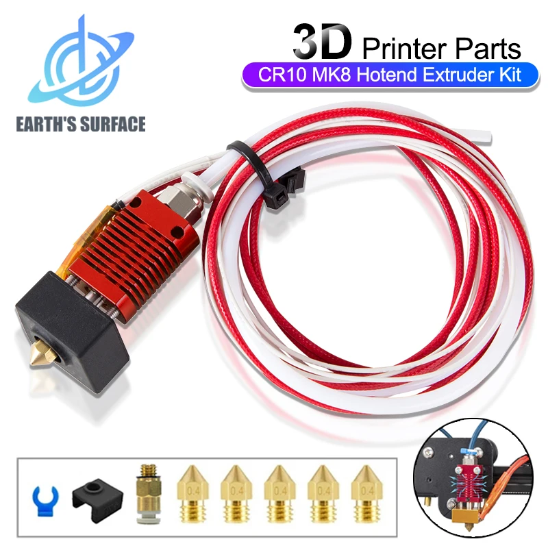 3D Printer Parts Hotend Assembled Extruder Metal Hotend Kit for Creality Ender 3 Ender3 V2 Ender 3 Pro CR10s Hotend Extruder Kit