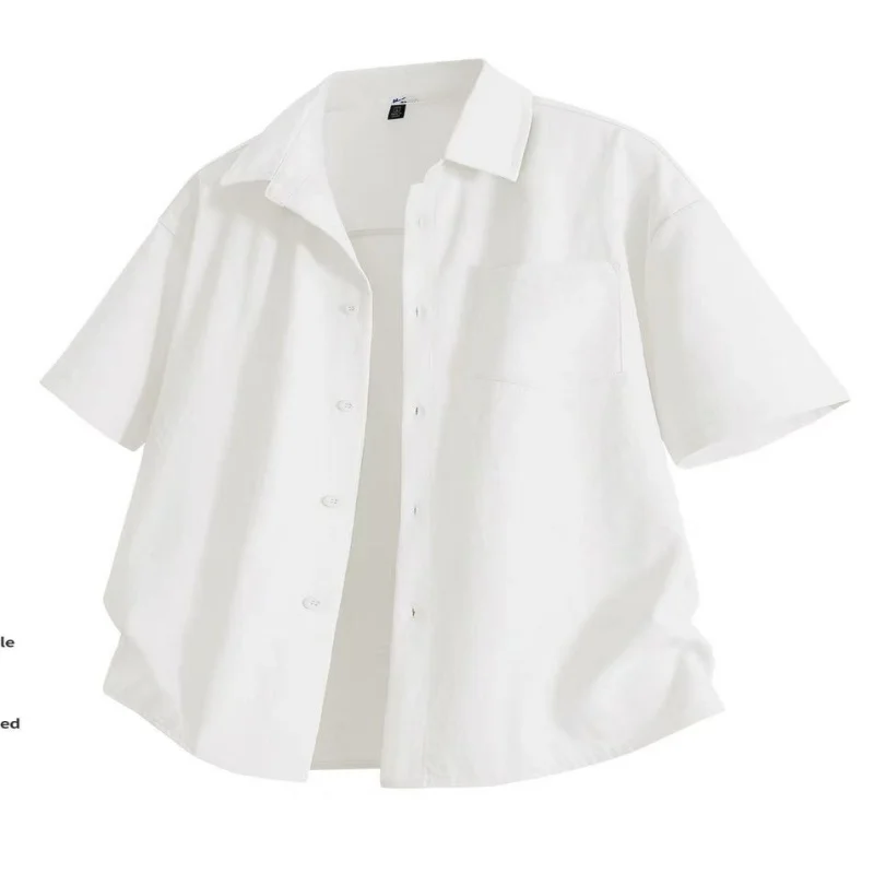 Fashionable, simple, light and mature style for both men and women, casual daily style, new single breasted short sleeved shirt