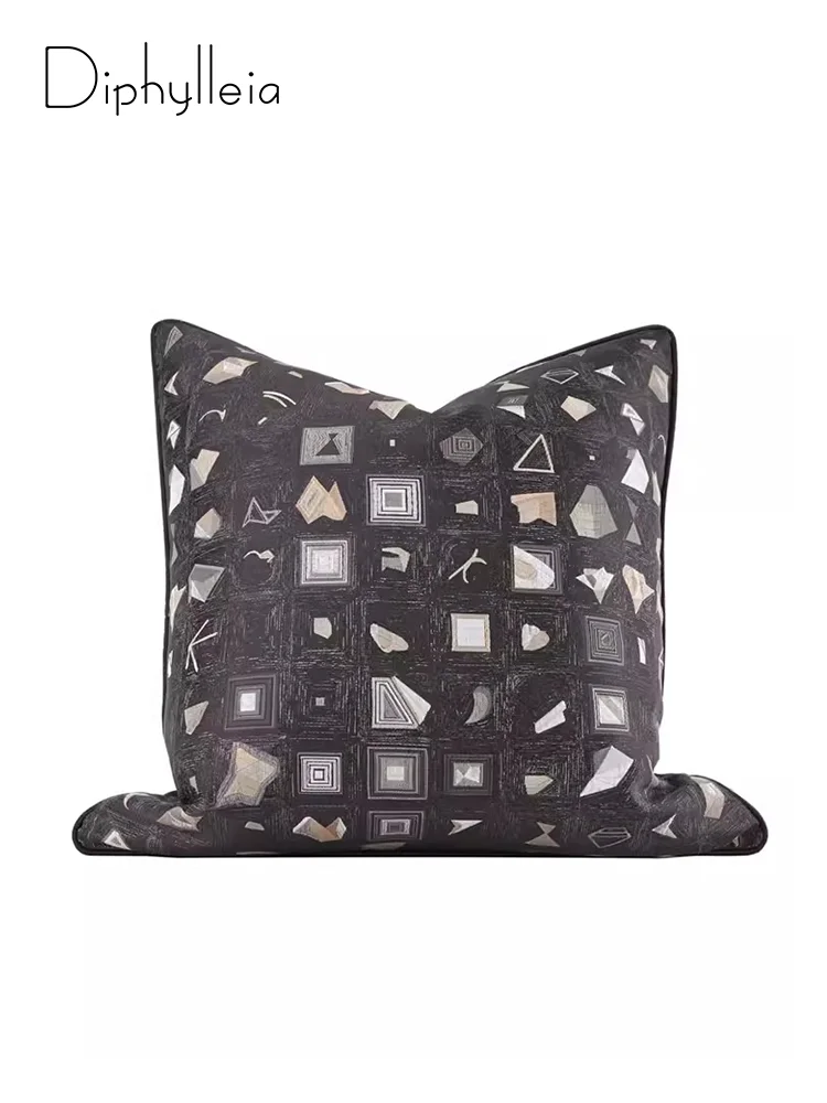 

Diphylleia Italian Style Modern Luxury Pillow Cover Diamond Gems Geometry Heavey Embroidery Cushion Case For Hotel Living Room