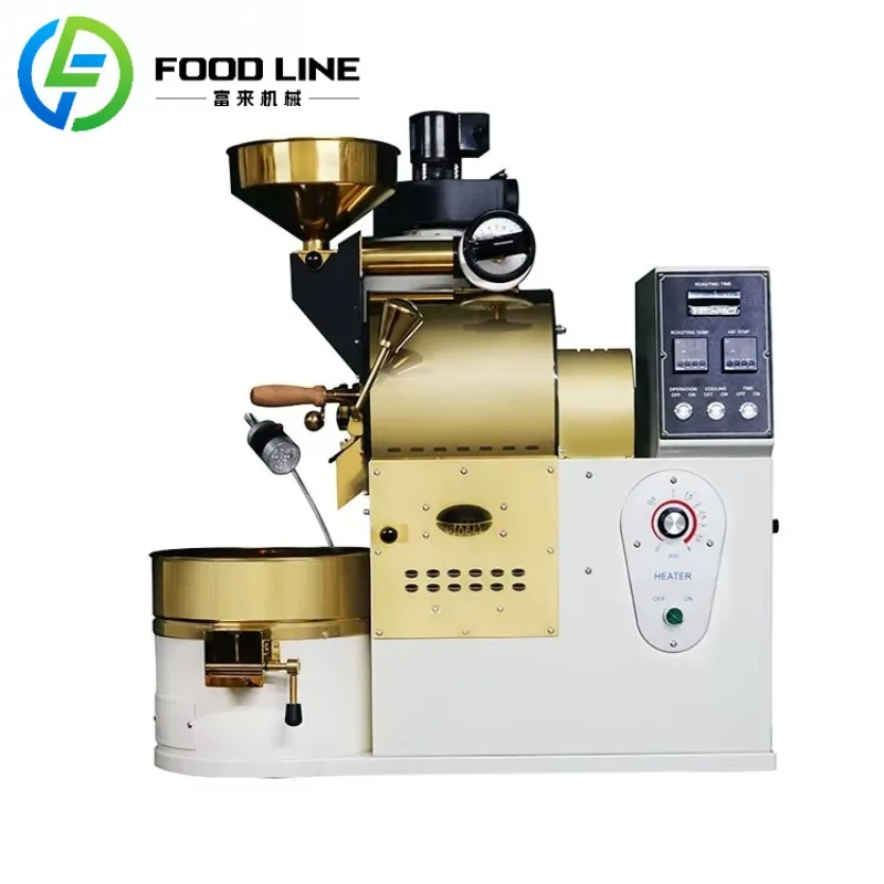 ماكينة تحميص حبوب البن التجارية 3 كجم، ماكينة تحميص أسطوانة التحكم اليدوي للاستخدام الاحترافي
