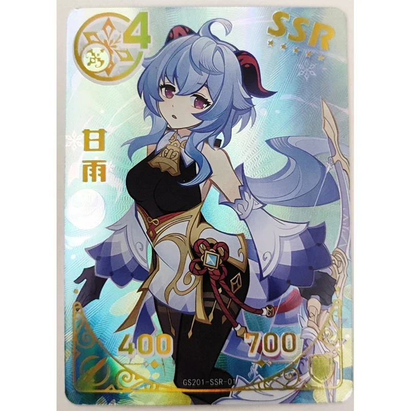 Goddess Story Genshin Impact Kamisato Ayaka Barbara Anime characters Bronzing collection flash card Cartoon toys Christmas gift