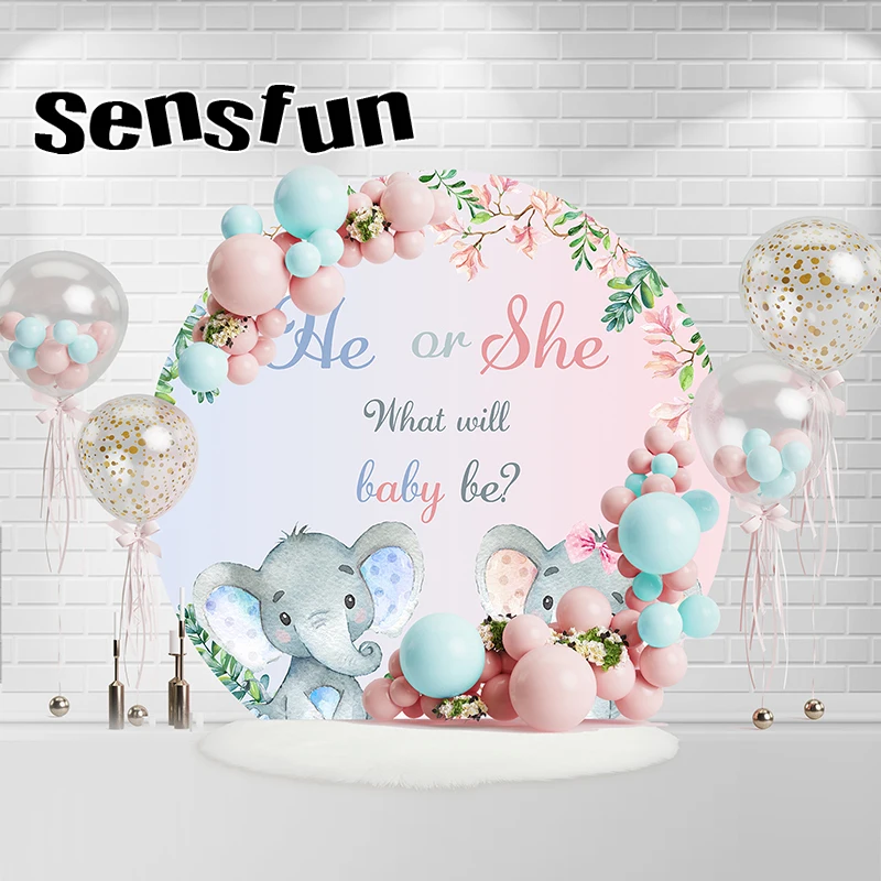 يظهر جنس الفيل الصغير غطاء خلفية مستديرة للحفلات ، أغطية أسطوانية مخططة ، هو أو هي ما سيكون خلفية الطفل