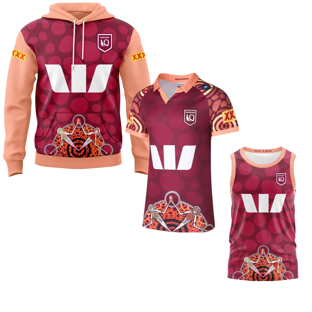 2024 QLD Maroons rugby jersey Training clothing Hoodies jacket polo singlet Australia Queensland rugby shirt home away jerseys