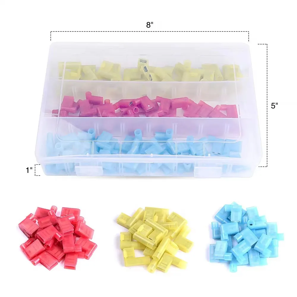 110-teiliges Set Nylon-Flachstecker Isolierte Schnellverbinder 22-18 16-14 12-10 Gauge Elektrische Crimpklemmen Steckverbinder – Detail 7