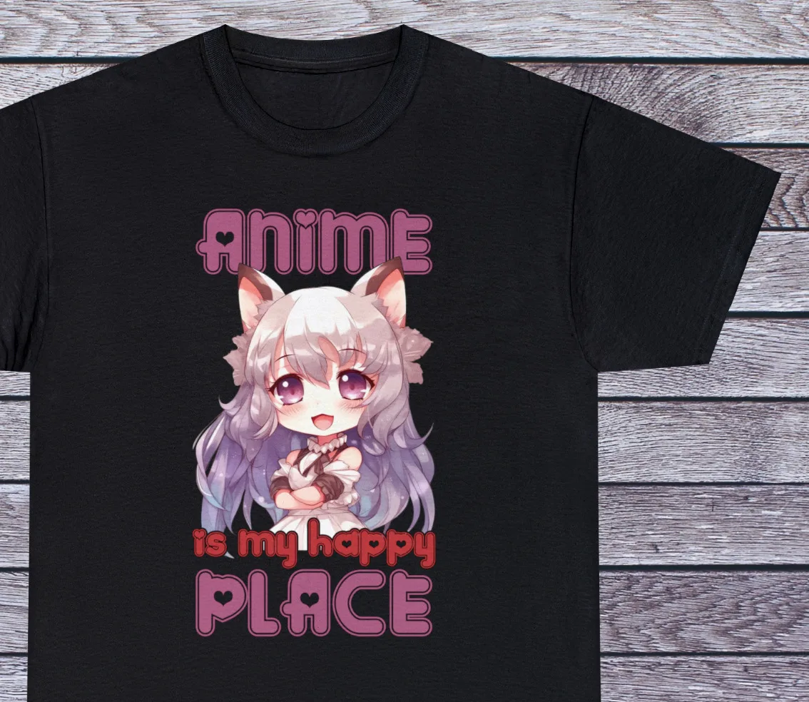 

My Happy Place T Shirt Anime Tee Manga Japan Clothing Cosplay