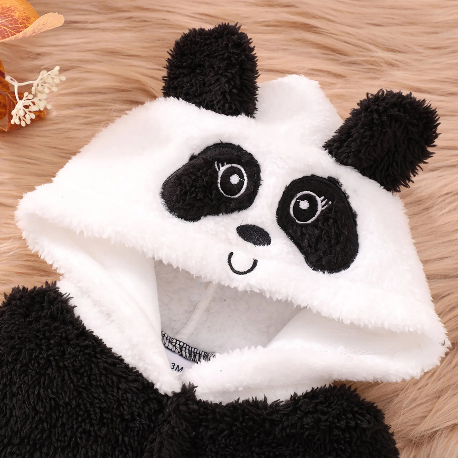 Toddler Boys Girls Long Sleeve Romper Cartoon Panda Hooded Jumpsuits Baby Fall Winter Clothes For Newbrons Baby 6 9 12 18 Months