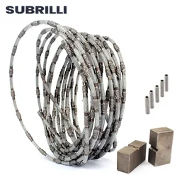 SUBRILLI 10 Meters Diamond Wire Cutting Mining Rope Saw with Connector Closed Loop Stationary Diamond Wire Saw for Stone Profile