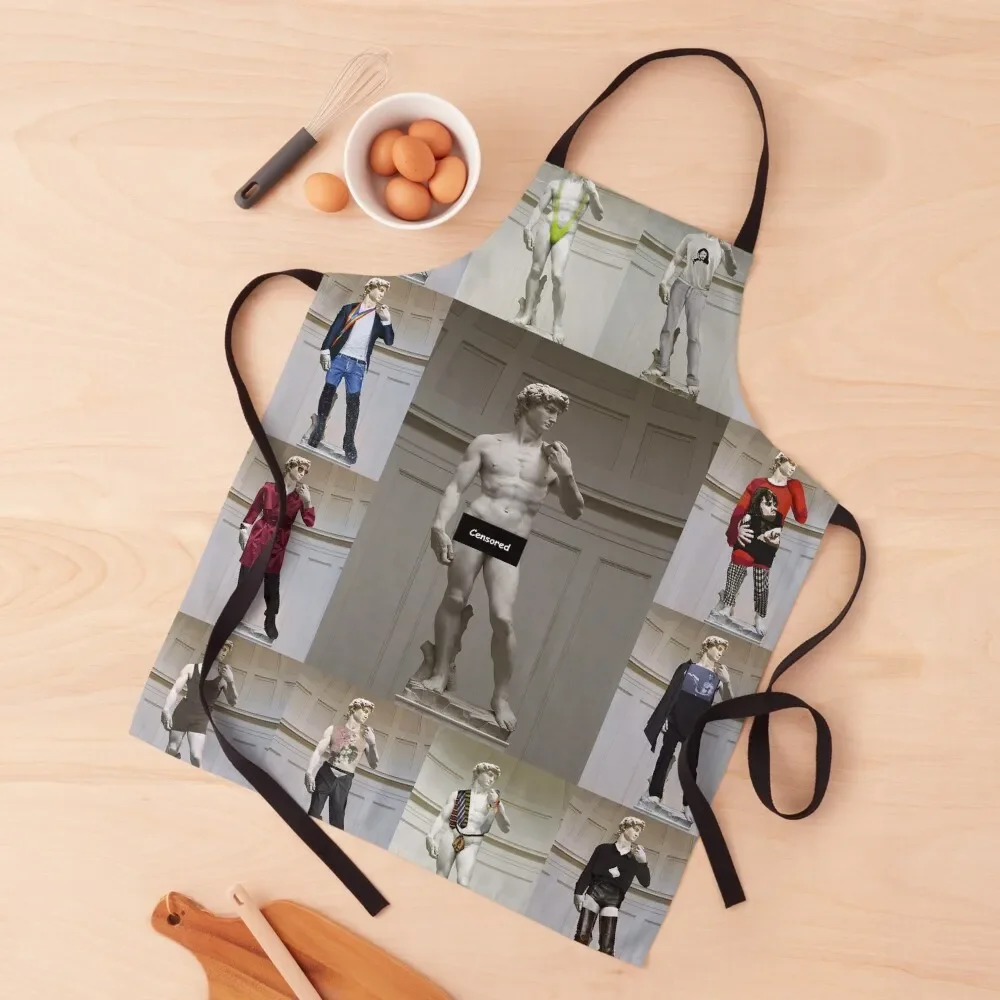 

David Apron Christmas gift Kitchen New 2022 Year Utensils For Kitchen Barber Apron