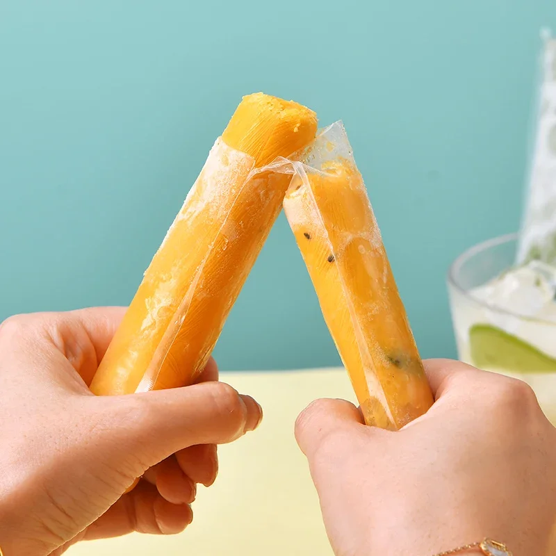 Summer Disposable Ice Popsicle Bags for DIY Ice Cream Pops Fruit Juice Smoothies Yogurt Mold Bag with Zipper Seal Packaging Bags