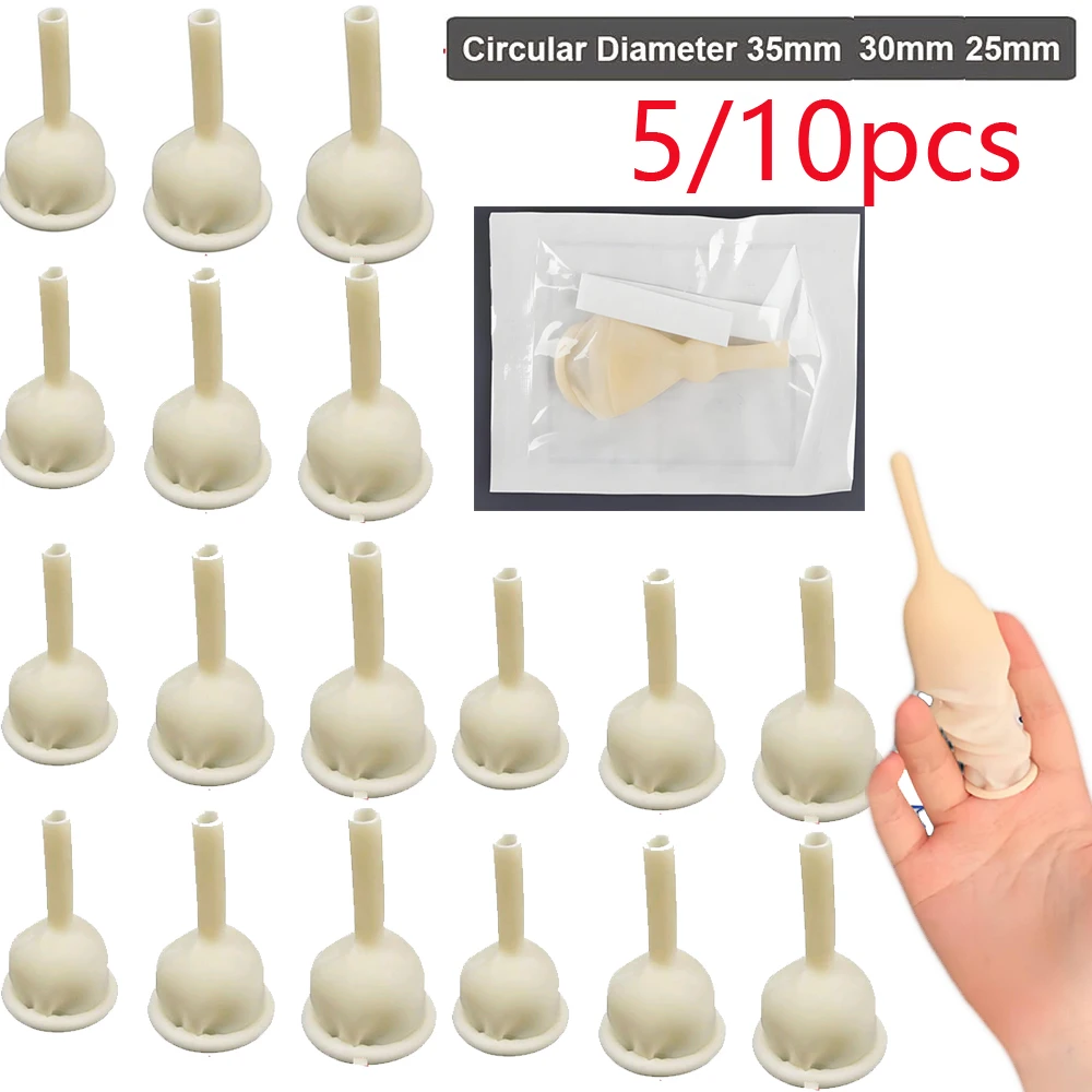 

5/10 шт. одноразовых мужских наружных катетеров из латекса для сбора мочи для ухода за пожилыми людьми при недержании