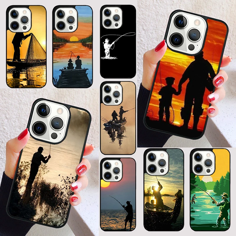 Fish Fishing Fisherman cover For iPhone 15 16 13 12 11 14 Pro Max Mini Max SE 2020 7 8 15 16 Plus Phone Case