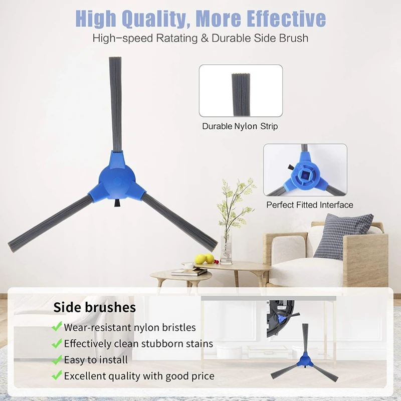 أفضل العروض لـ 8 قطعة فراشي جانبية بديلة لـ Coredy R300 R550(R500 +) R650 R700 R3500, GOOVI 1600PA, Bagotte BG600, Imartine 1600P